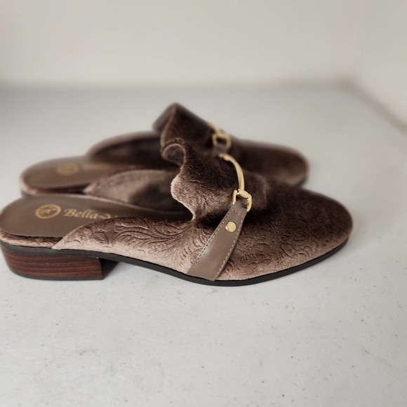 Bella Vita Women's Bab's Mule 6.5 Taupe Embossed Velvet - Picture 5 of 9